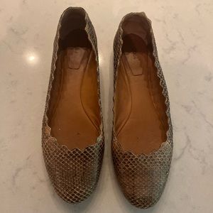 Chloe Snakeskin Flats Size 39